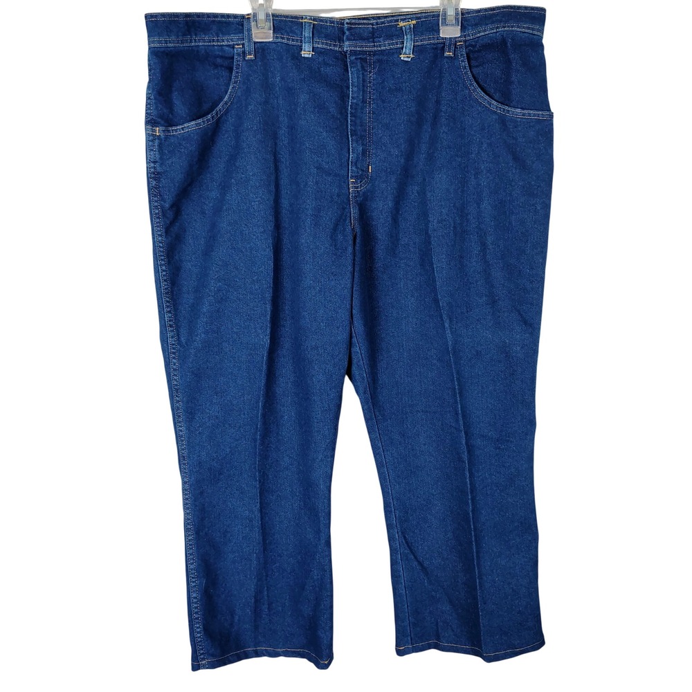 Basic Editions Mens Dark Wash Straight Leg Jeans Blue 46x30 (Actual 45x26)